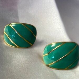 Elegant Gold and Turquoise Earrings